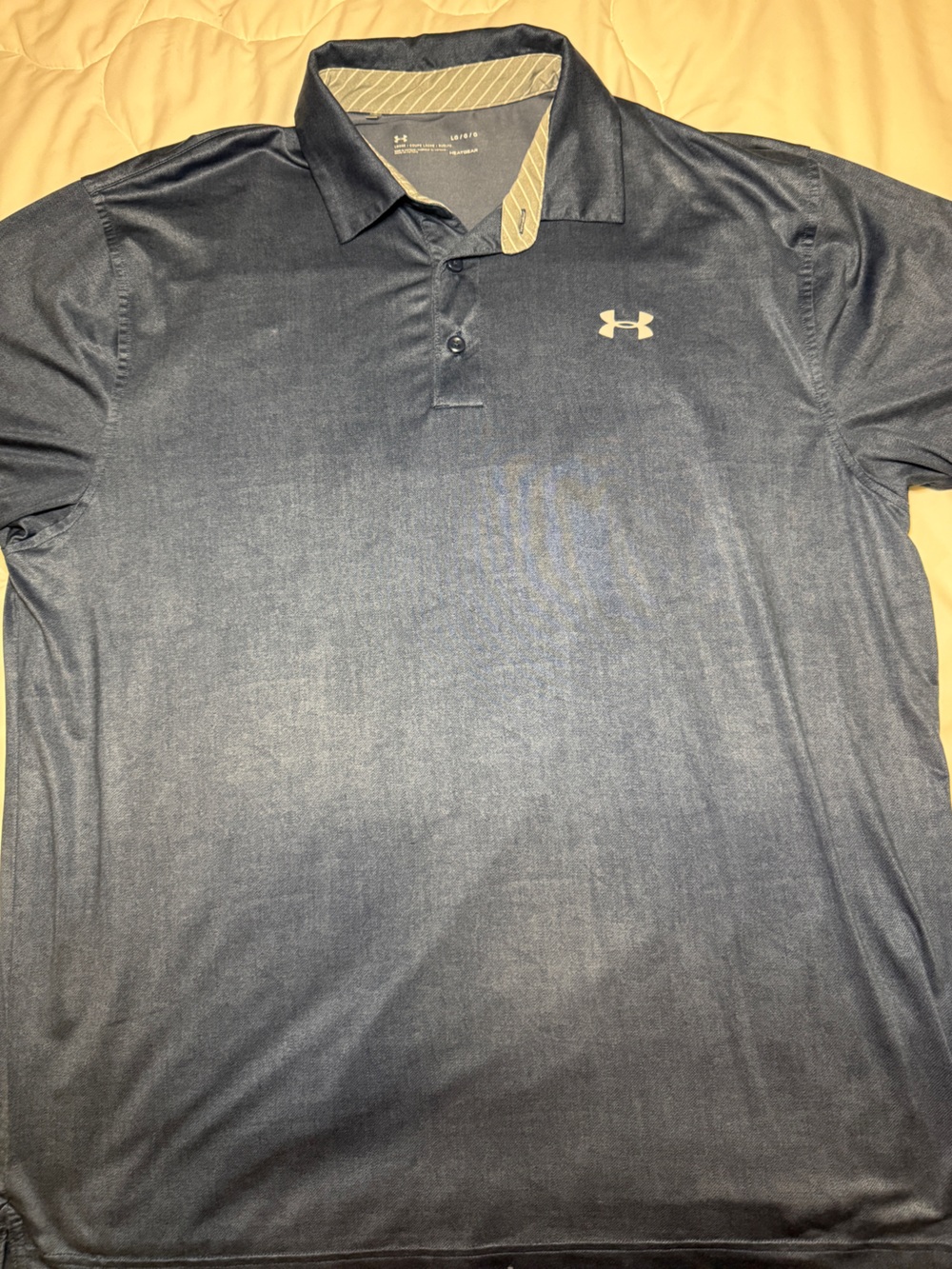 Under Armour Men's Golf Polo - Navy Blue with Gray Logo